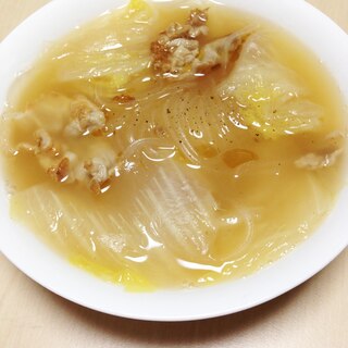 白菜と豚肉のマロニーの中華スープ